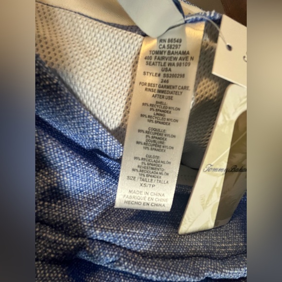 NWT Tommy Bahama Island Cays Skort in Blue Size XS Swimwear Active - Picture 13 of 13